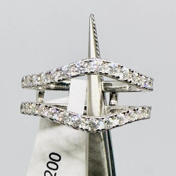 Moissanite Diamond Enhancer Ring Guard Wedding Band Anniversary 925 18k Size 6.5 - Picture 4 of 11